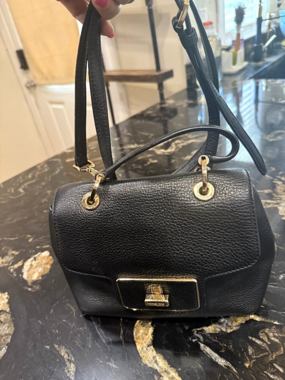 Michael Kors Black Emery Crossbody with Turnlock